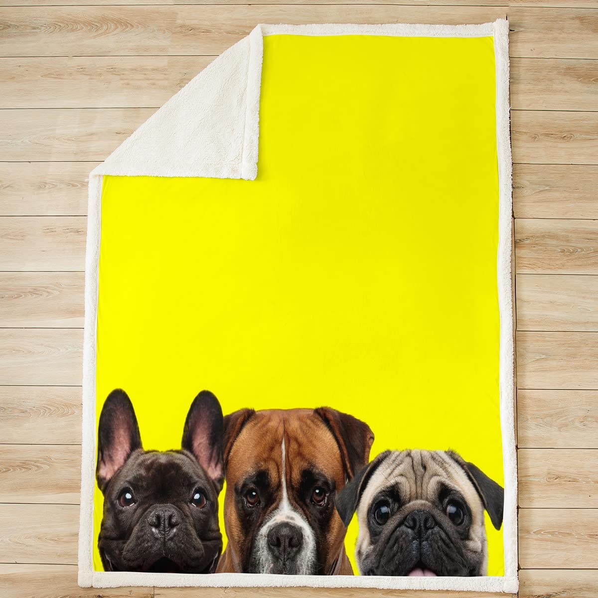 Manta de sherpa para perros y perros de perrito francés, manta de felpa para niños y niñas, kawaii, mascota, cachorro, manta de felpa ultra suave 3D Animal para sofá cama, King 87 x 94 pulgadas