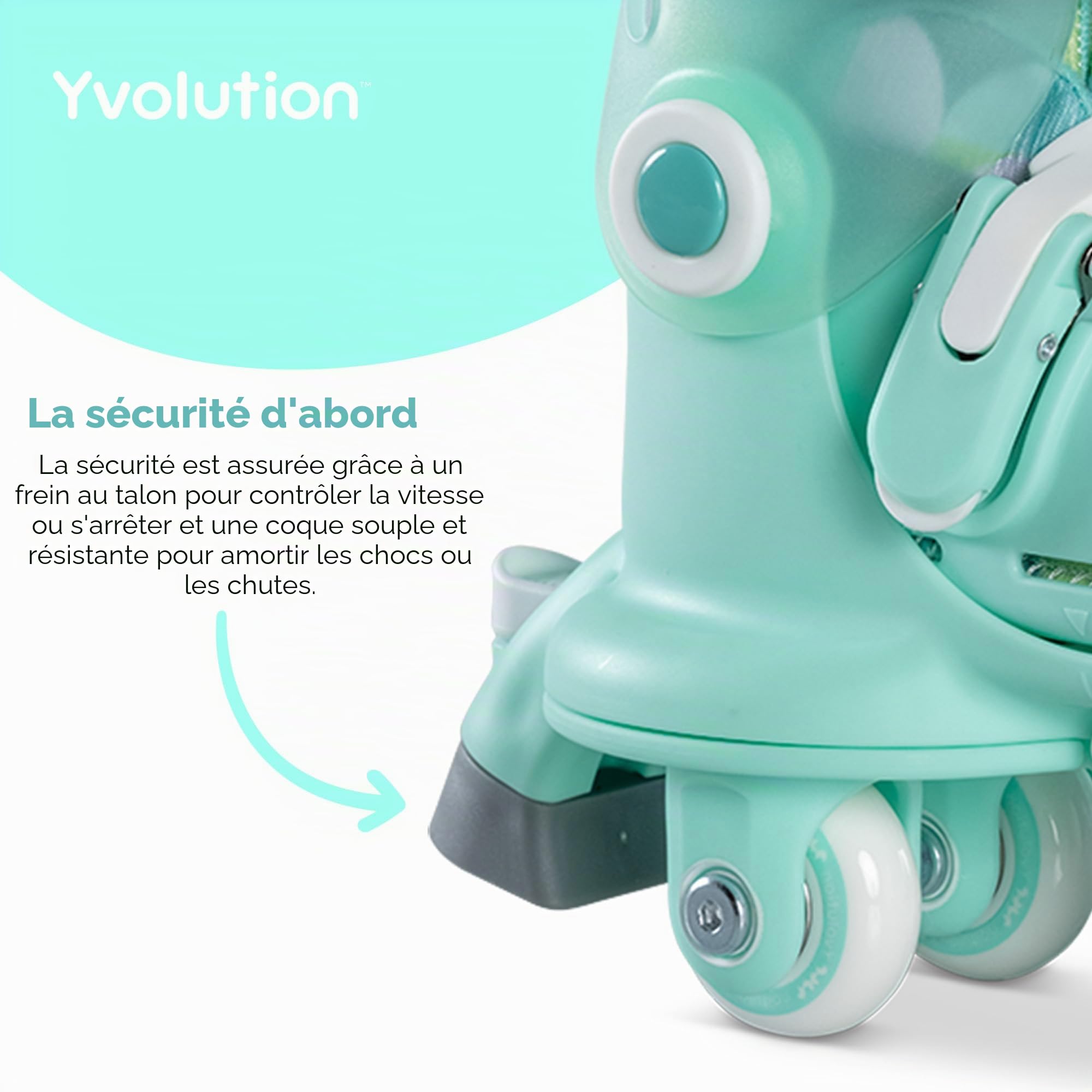 Yvolution Twista Patins à roulettes réglables 2 en 1 pour débutants, convertisseurs de roues d'apprentissage en patins à roues alignées, aucun outil nécessaire pour fille garçon de 2 ans et plus, taille 39-44