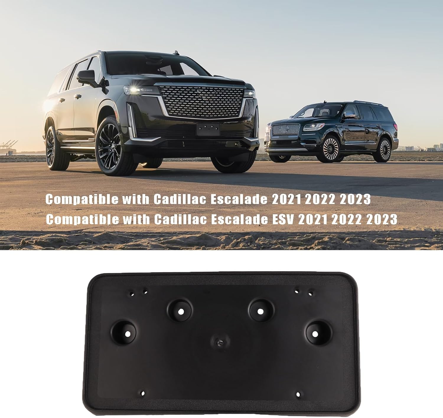 Front License Plate Bracket W/Bolts Compatible with Cadillac Escalade ESV 2021 2022 2023, License Plate Holder Frame Case Mount, Replace#GM1068239, 84378315