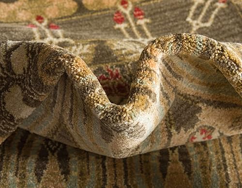 Miniatura 7 de Unique Loom Edinburgh Collection - Alfombra rectangular de 7 pies 1 pulgada x 10 pies, color marrón y azul claro