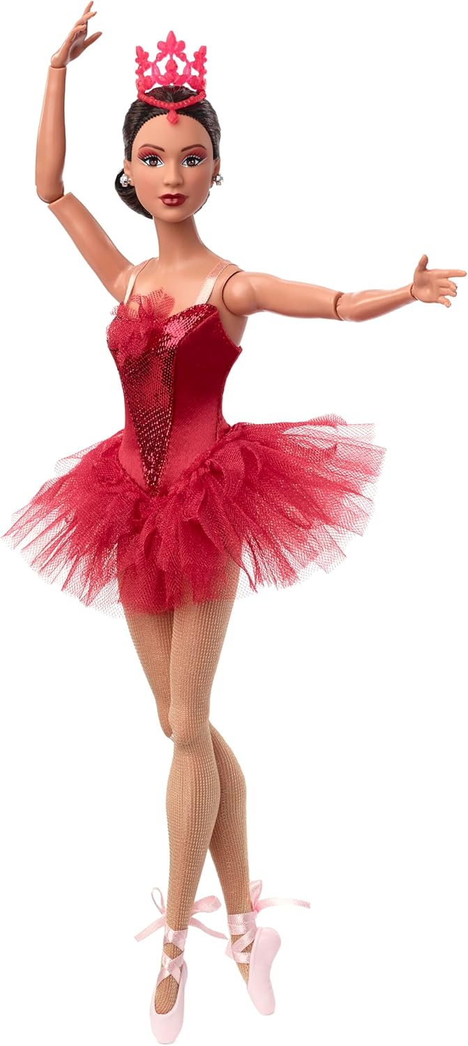 Barbie Inspiring Women Doll, Maria Tallchief Collectible in Firebird Ballet Costume, Sparkly Red Dress with Bejeweled Hairpiece