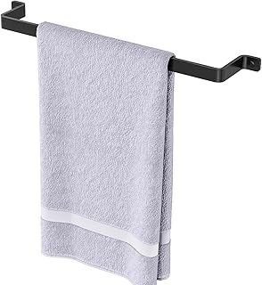 26 Black and White Bathroom Ideas That Never Go Out of Style 32 Towel Bar for Bathroom Towel Rack Wall Mounted: 16'' Black One-Piece Bat...