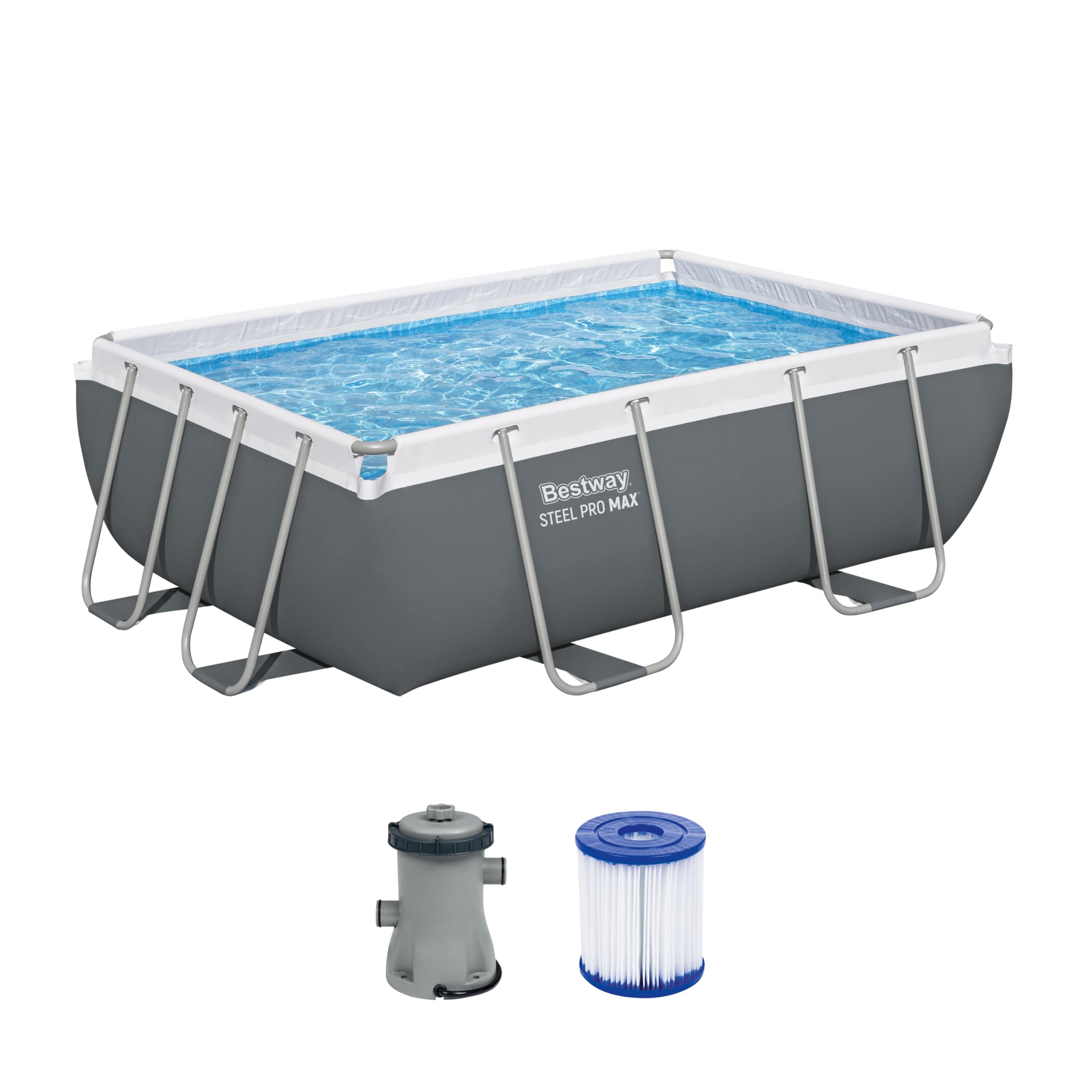 Bestway Juego de Piscina Rectangular de 9'3" x 6'5" x 33"/2.82 m x 1.96 m x 84 cm