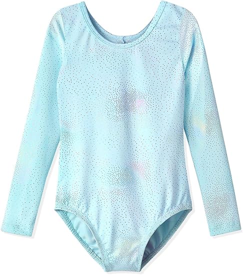 HOZIY Leotards for Girls Ballet Gymnastics Sleeveless Long Sleeve Colorful Sparkles Aqua Blue Pink Purple Solid