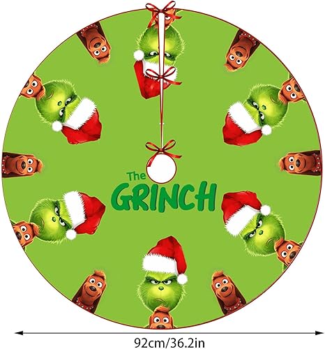 Miniatura 7 de Decoraciones de Navidad, falda de árbol de Navidad, collar de falda de árbol de Navidad rojo y verde, decoración suave de Navidad