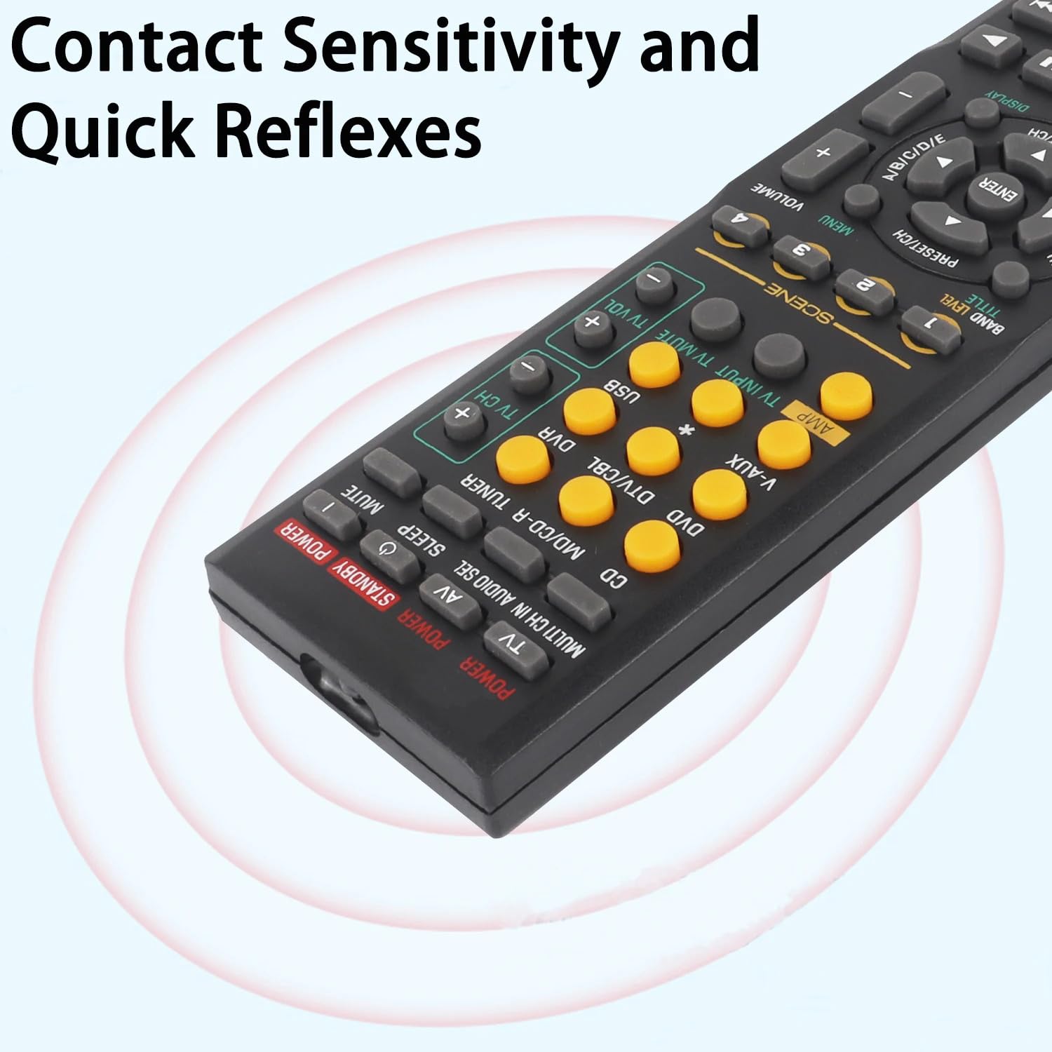 Replacement Remote Control For Yamaha AV Receivers - Compatible With HTR-6140, RX-V463, RX-V563 Models