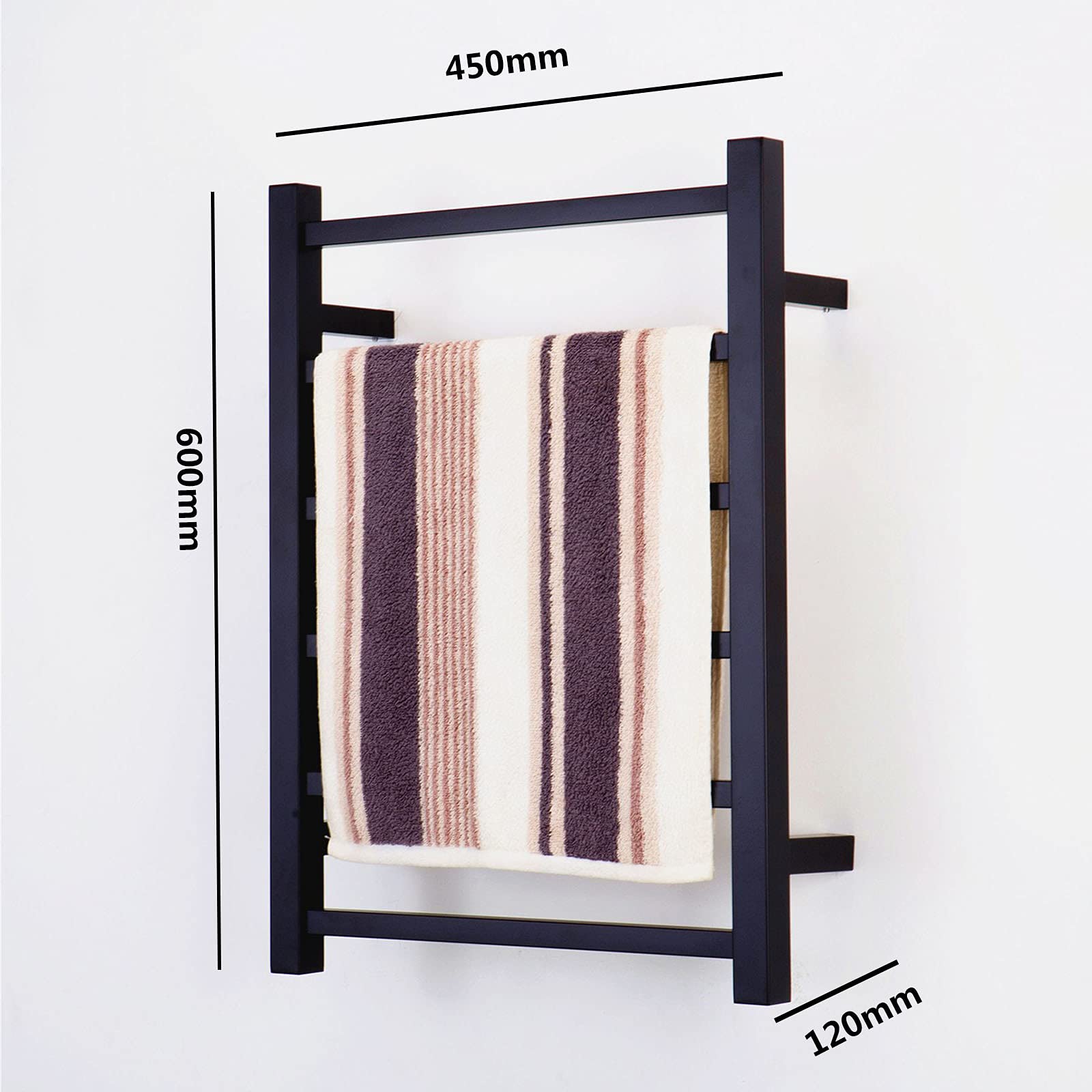 Toallero eléctrico calefactado, toallero eléctrico de Pared, 6 Barras, radiador para baño, cableado.