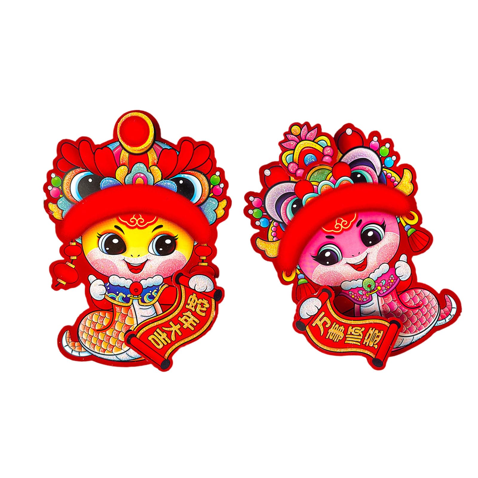 Tsophreniq Sturdy and Bright 2025 Snake Year Couplets Traditional Meets Modern in 2025 Snake Year Couplets Door Stickers Bright Color Spring