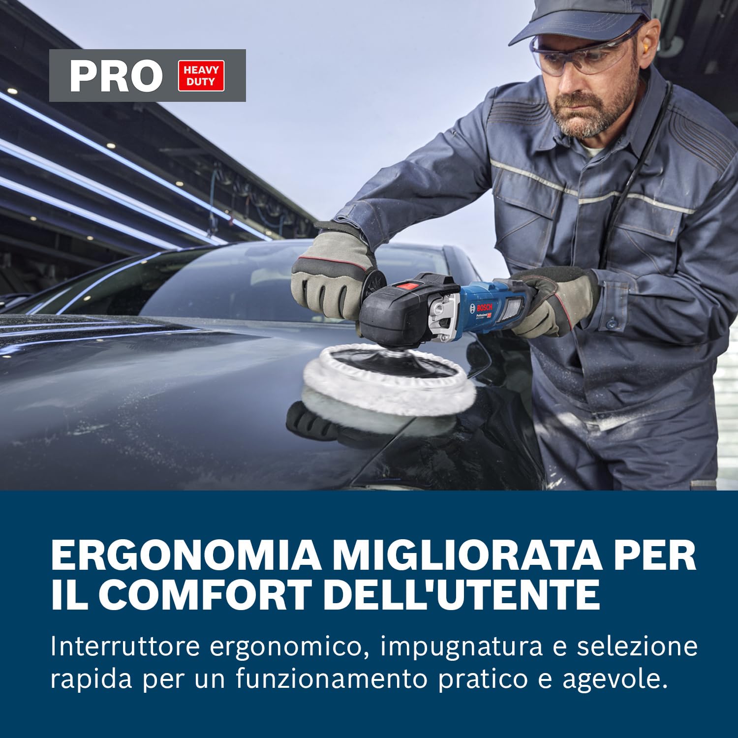 Bosch Professional Lucidatrice a filo GPO 14-180 S (1.400 W, 6 modalità di velocità, incl. impugnatura supplementare, impugnatura a D)