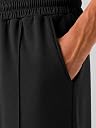 TYSORT Men's Lycra Cargo Track Pants – Loose Fit Joggers for Men | Korean Style Travel & Lounge Wear Trackpants with Pockets Black gallery image