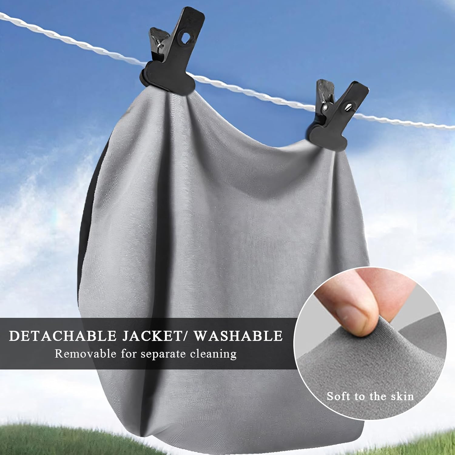 Car Headrest & Lumbar Support Cushion, Ergonomic Memory Foam Car Neck Back Support w/Removable Cover, Universal Breathable Lumbar Cushion Headrest Pillow with Adjusatble Strap (Black) - Image 4