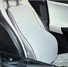 Grin Health Car Backrest Pillow for Back Pain Relief While Driving Orthopedic Lumbar Cushion for Long Drive, Lumbar Support for Car, Back Rest Support Memory Foam Cushion (L-Grey)