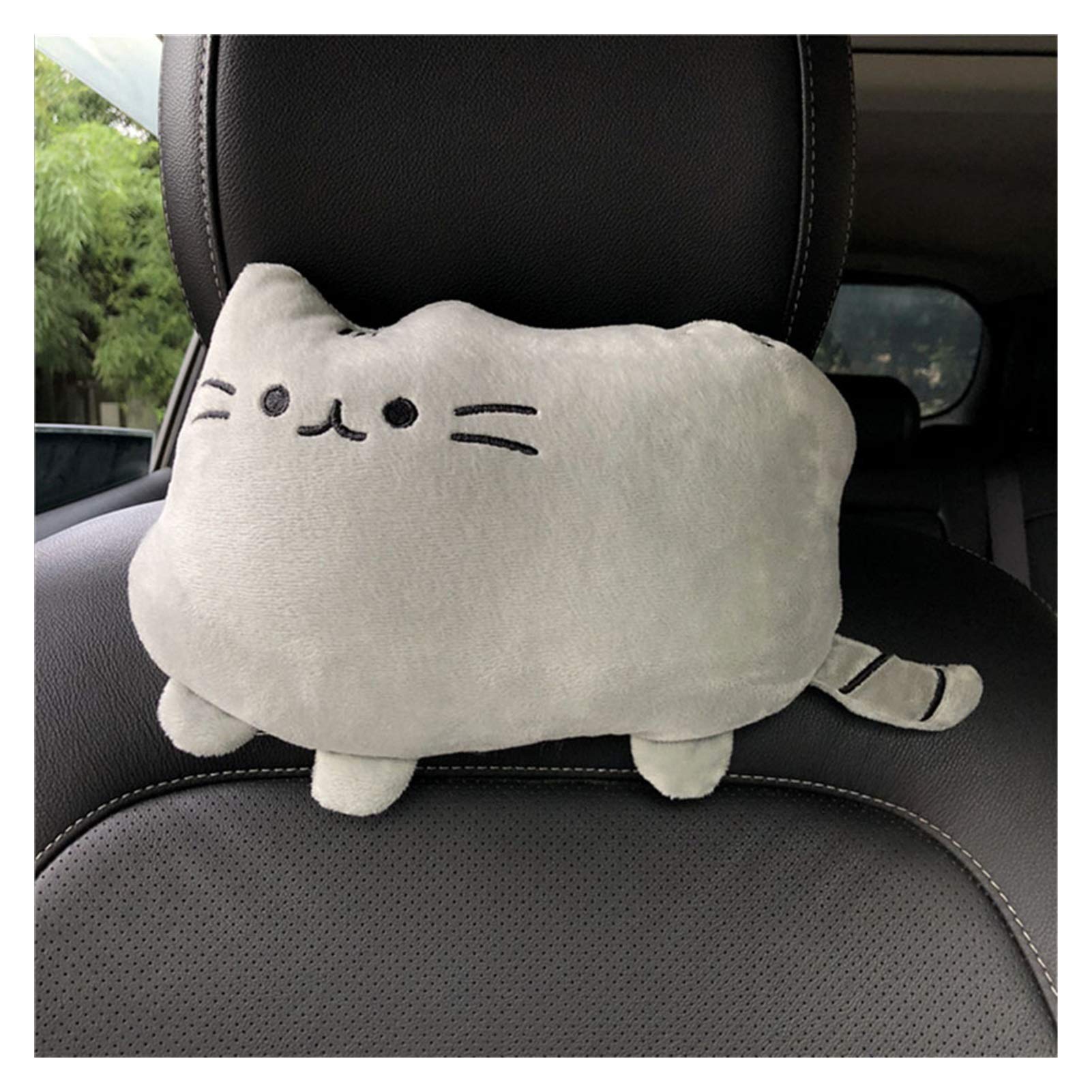 Almohada para el Cuello del automóvil Gato Lindo Creativo Asiento de automóvil para el automóvil Cabeza Reposacabezas Cojín Reposacabezas Almohada Almohadilla de Felpa Almohada de Seguridad