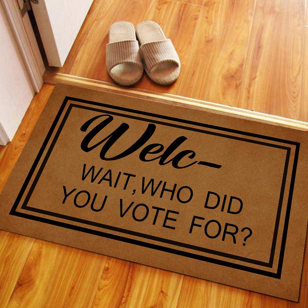 Zabawna wycieraczka niestandardowa wycieraczka wewnętrzna - Who Did You Vote for Wycieraczka śmieszne maty przednie do domu i biura dekoracyjny dywanik wejściowy do ogrodu/kuchni/sypialnia mata antypoślizgowa guma 60 x 40 cm