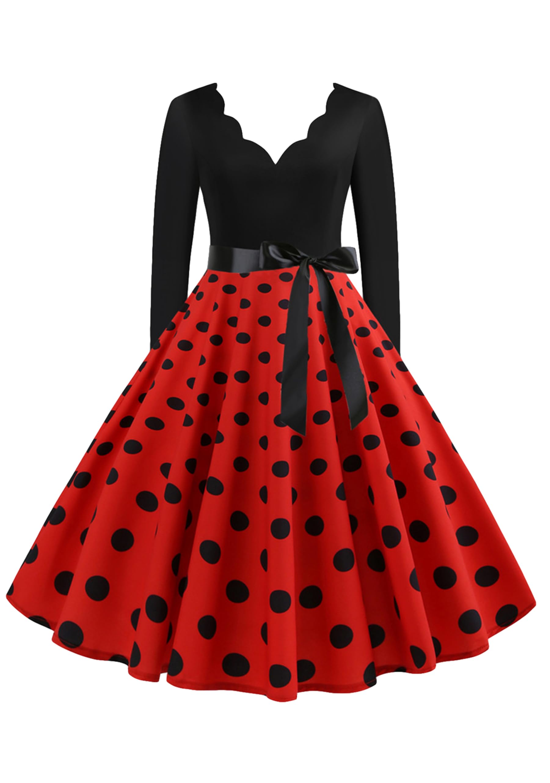 Femme Robe de Hepburn Robe de Soirée Cocktail Rétro Robe Vintage Rockabilly Classique Robe Elegant Swing Robe