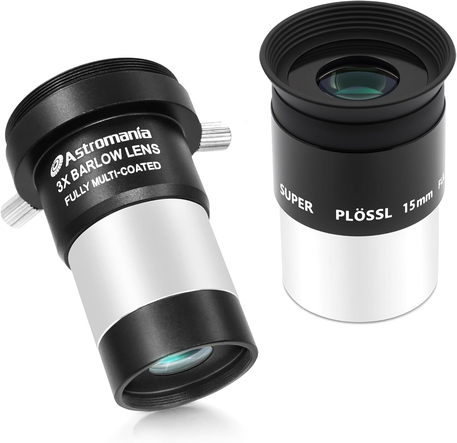 Astromania 1.25" 15mm Super Plossl Telescope Eyepiece - Bundle with - 3X Barlow Lens 1.25 inch