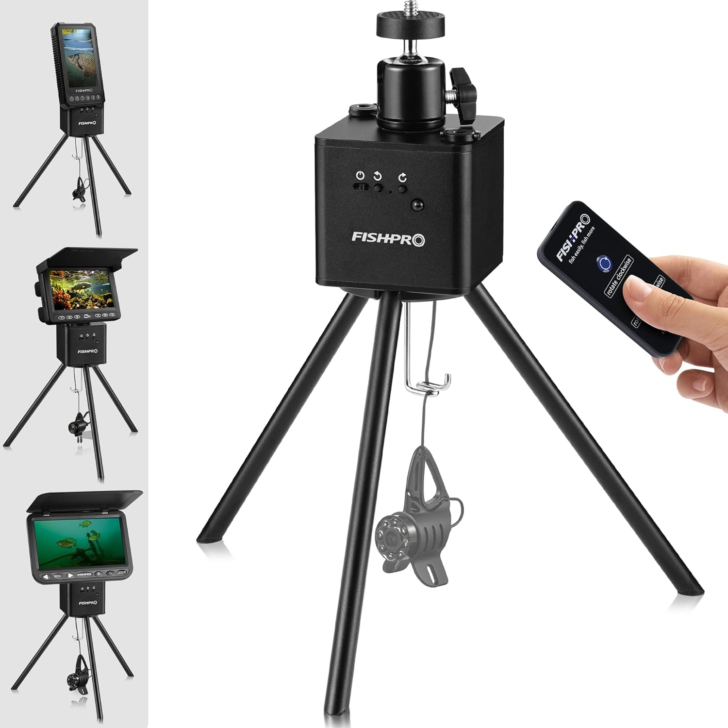 FishPro [2024 Upgrade] Underwater Fishing Camera Panner Positioner, [Full Aluminum