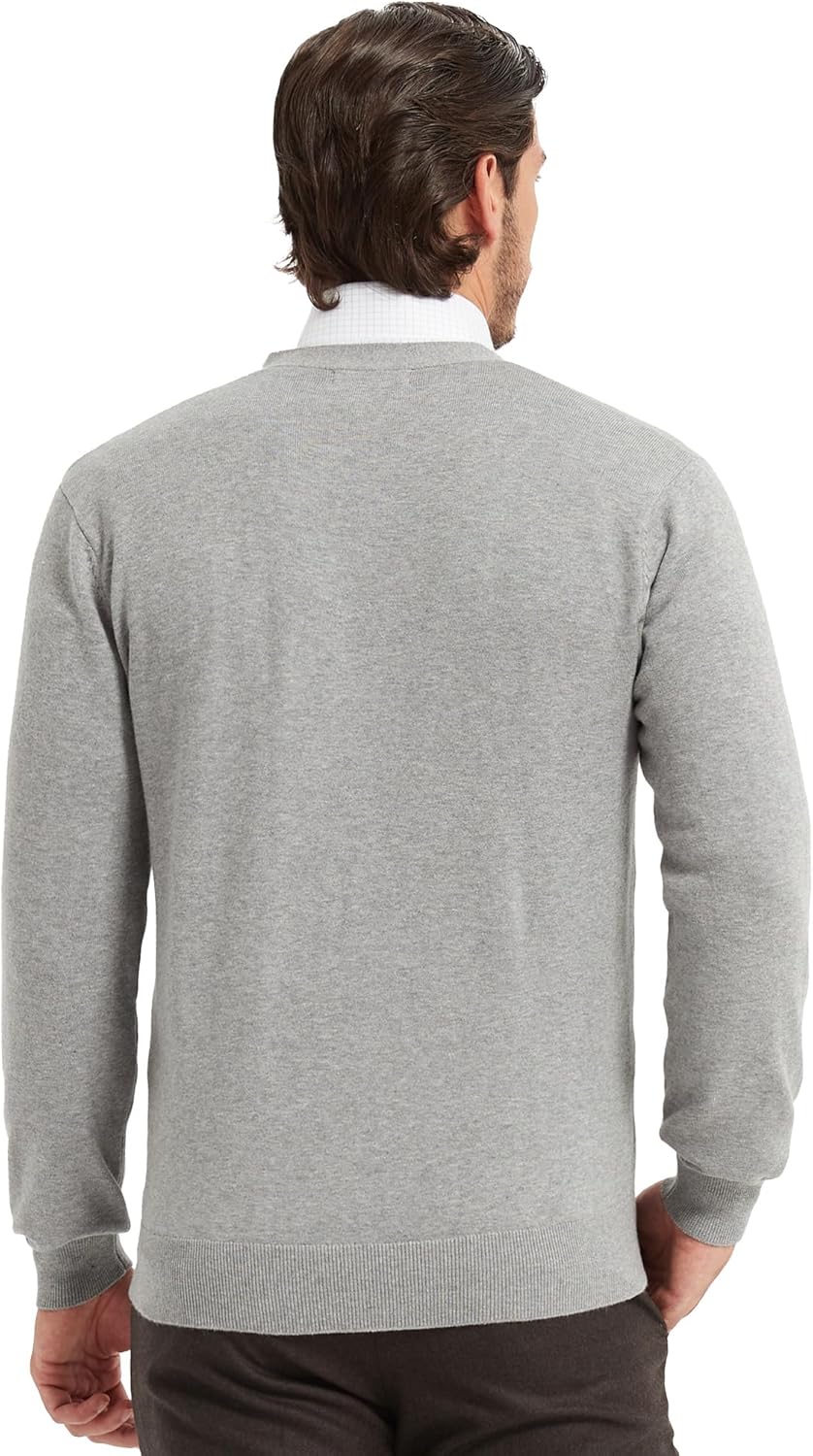 Kallspin Men’s Pure Cotton Cardigan Sweater V-Neck Button Down Cardigan Lightweight Knitwear with Pockets - Image 4