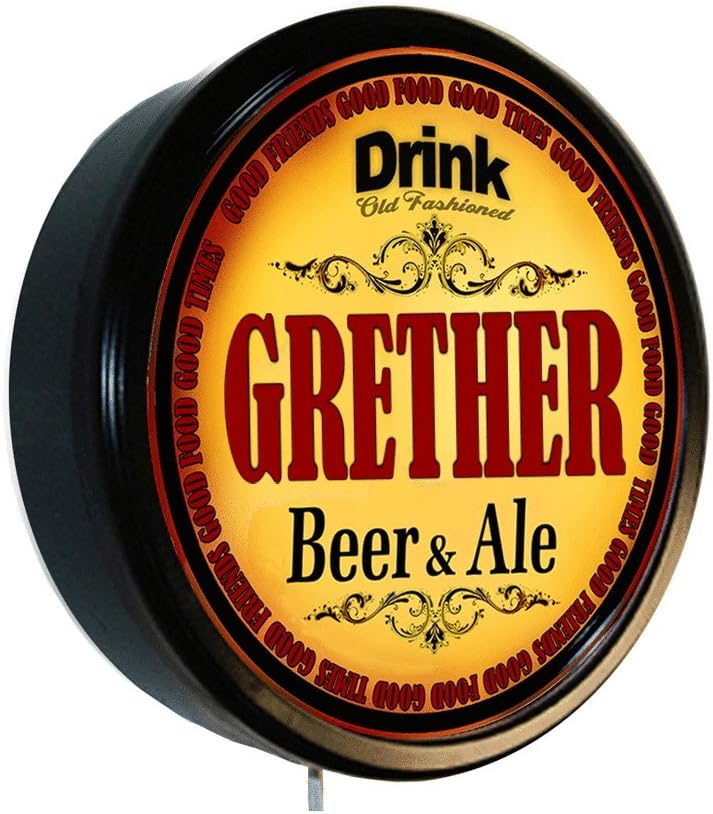 Goldenoldiesclocks GRETHER Beer and Ale Cerveza Lighted Wall Sign