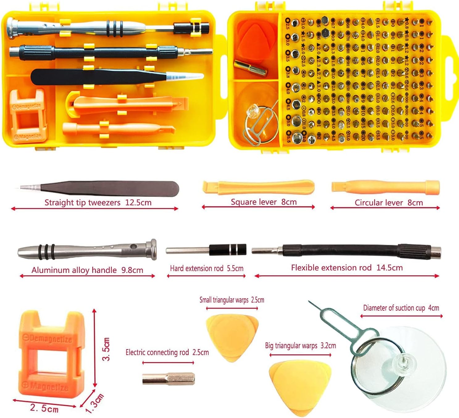 Precision Screwdriver Set,110-in-1 Magnetic Driver Kit with Flexible Shaft,Double sided PVC box packaging. Maintenance: game machine/mobile-phone/camera/watch/toy/UAV/PC etc,Nice Gifts