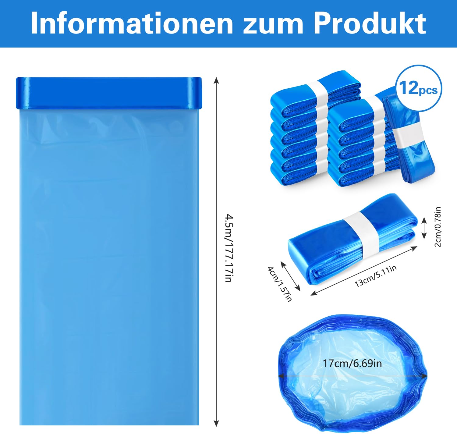 Bolsas de relleno de cubo de pañales | 12 piezas | Tecnología de 7 capas | Barrera antiolor y antibacteriana | Compatible con la mayoría de los modelos