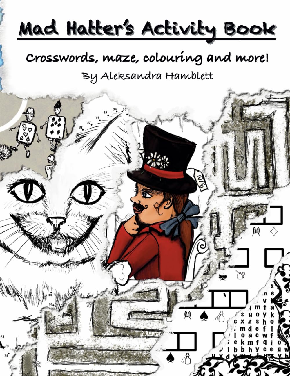 Mad Hatter’s Activity Book: Crosswords, maze, colouring and more!
