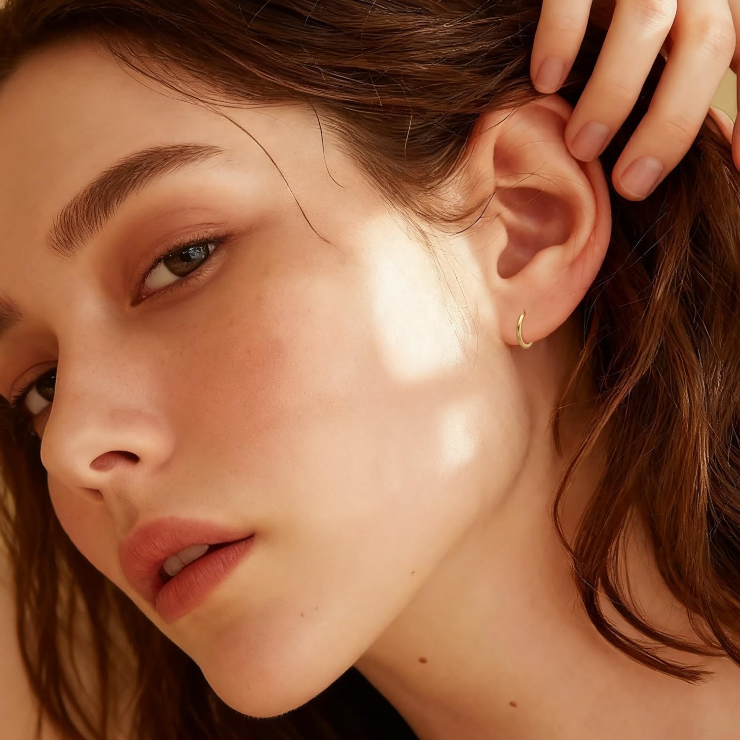 14K Gold Hoop Earrings for Women 14K Gold Earrings for Women Small Gold Hoop Earring for Womens Hoops Clean Circular Design with Smooth Lines Hoops Earring for Womens 15/19/23mm