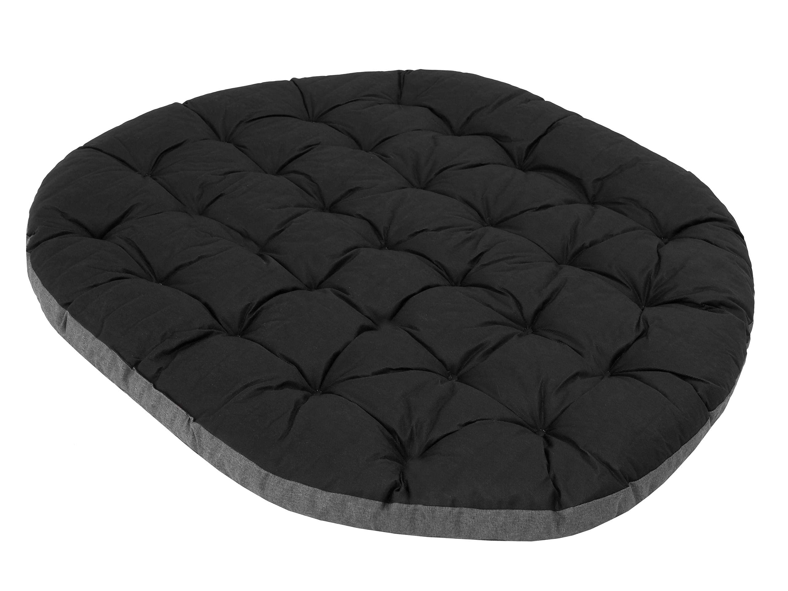 PillowPrim Hängesessel Kissen, Auflage für Polyrattan/Rattan Hängeschaukel, Polster, Hängekorb, Schaukel Korb, Schaukelkissen Rückenkissen in der Farbe Graphit