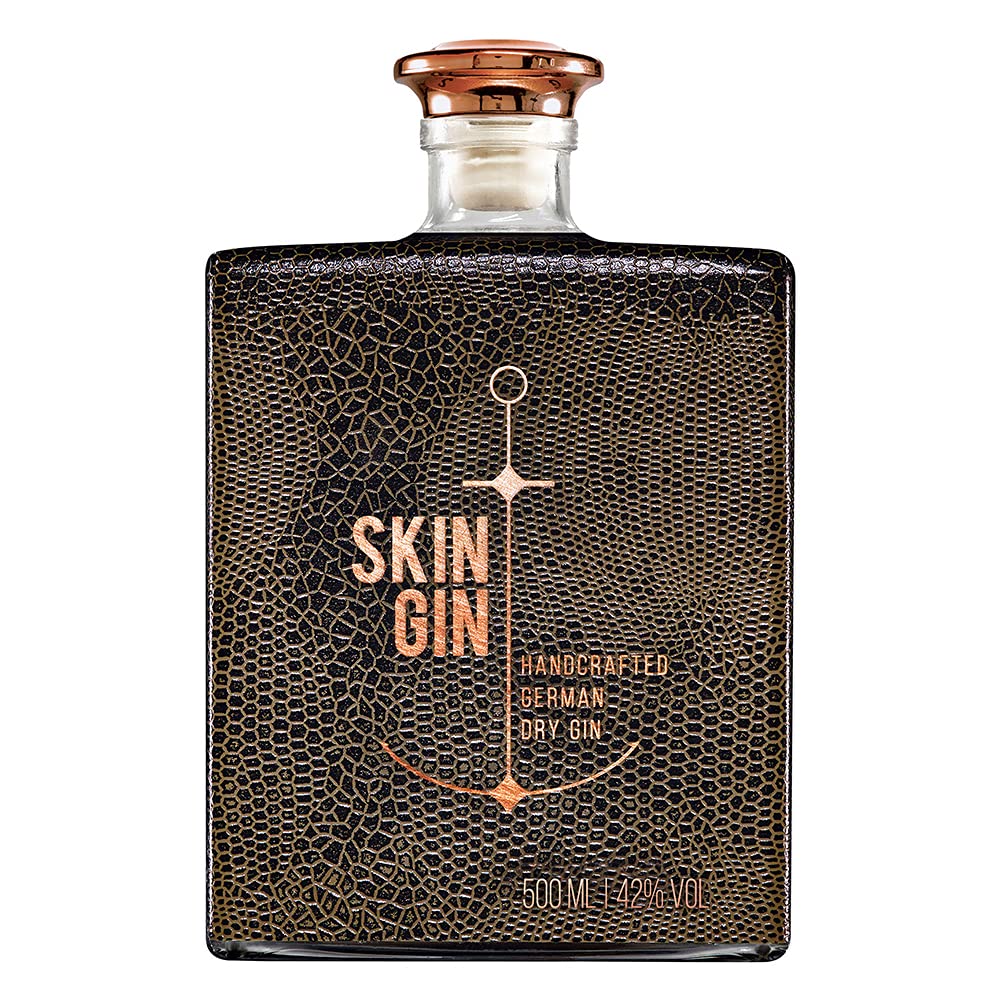Skin Gin | Handcrafted German Gin | Reptile Brown, Manufaktur Gin aus dem Alten Land | Koriander-Grapefruit-Limetten | 42% 500ML