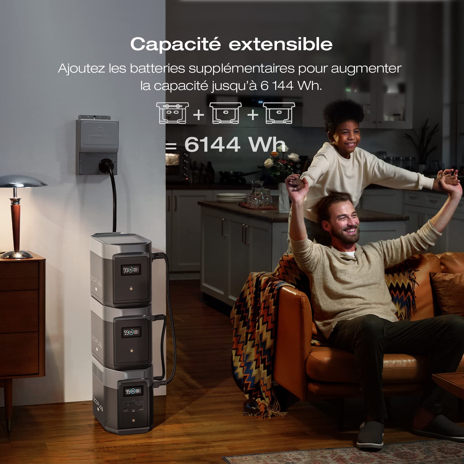 EcoFlow Batterie supplémentaire pour Delta 2 Max/Delta 2, capacité 2048 Wh