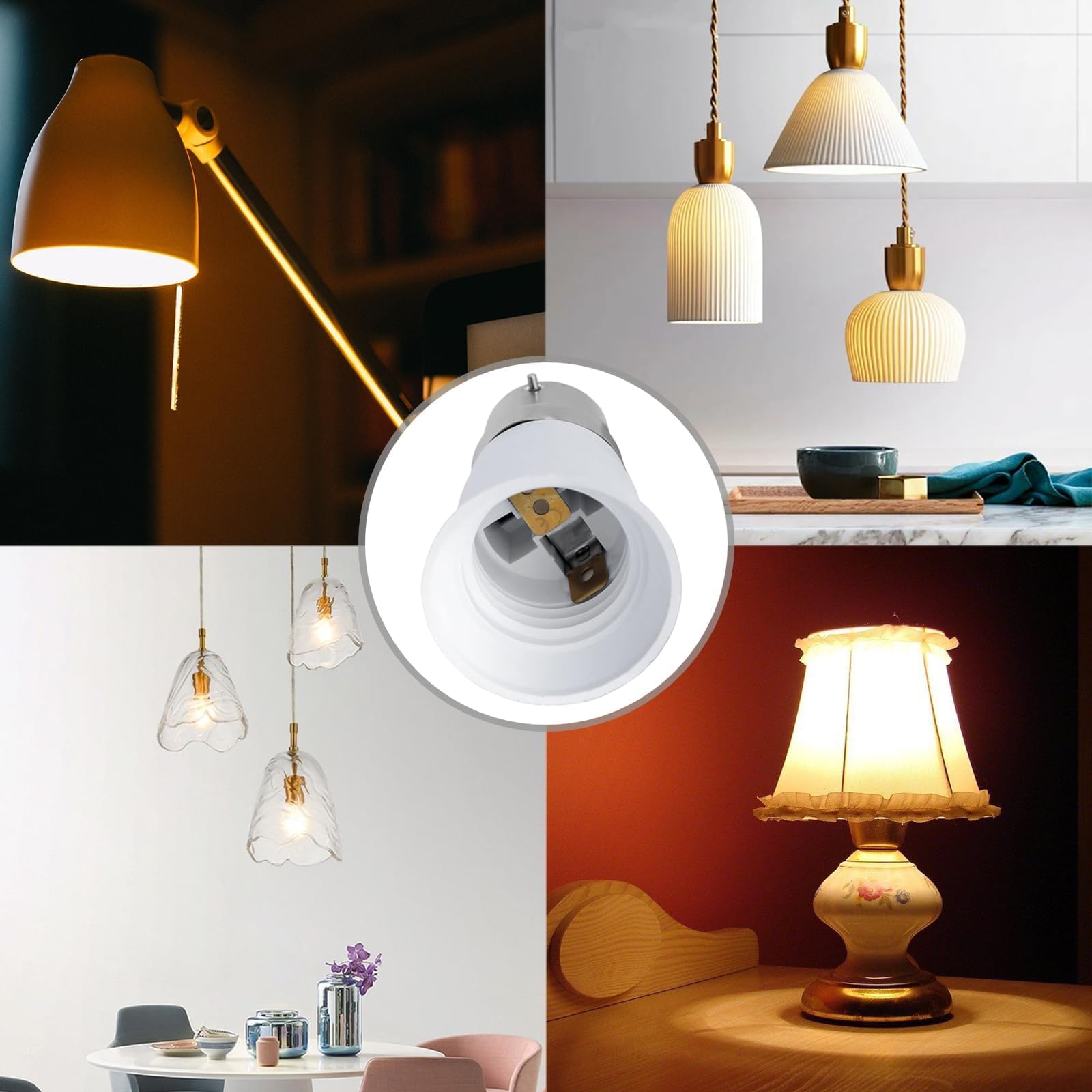 Pddenality 5 Pcs B22 to E27 Adapter, Bayonet to Screw Bulb Adaptor, Suitable for LED Incandescent and CFL Bulbs - Image 4