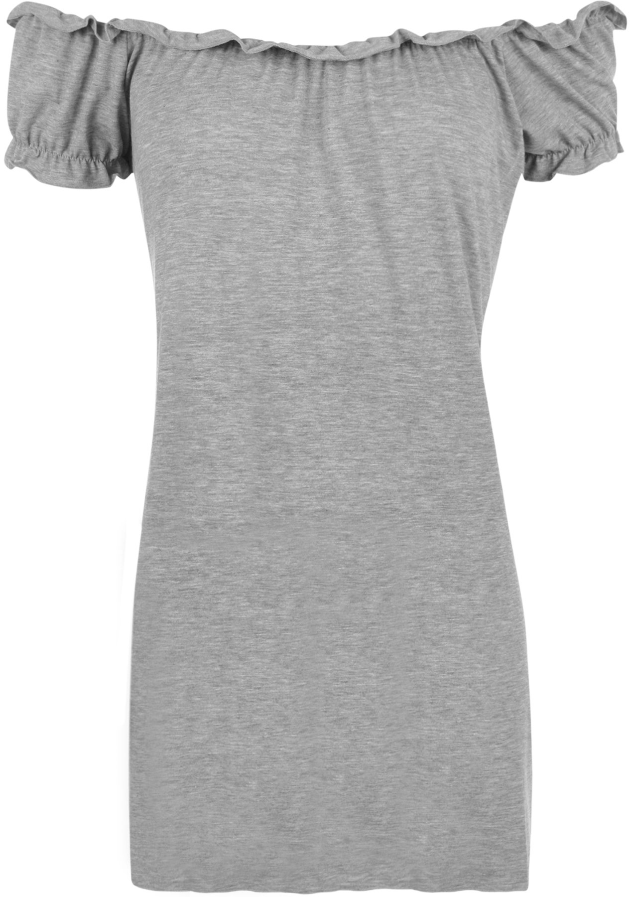 Wearall Women's Grey Off Shoulder Gypsy Boho Top Plus Size 22/24