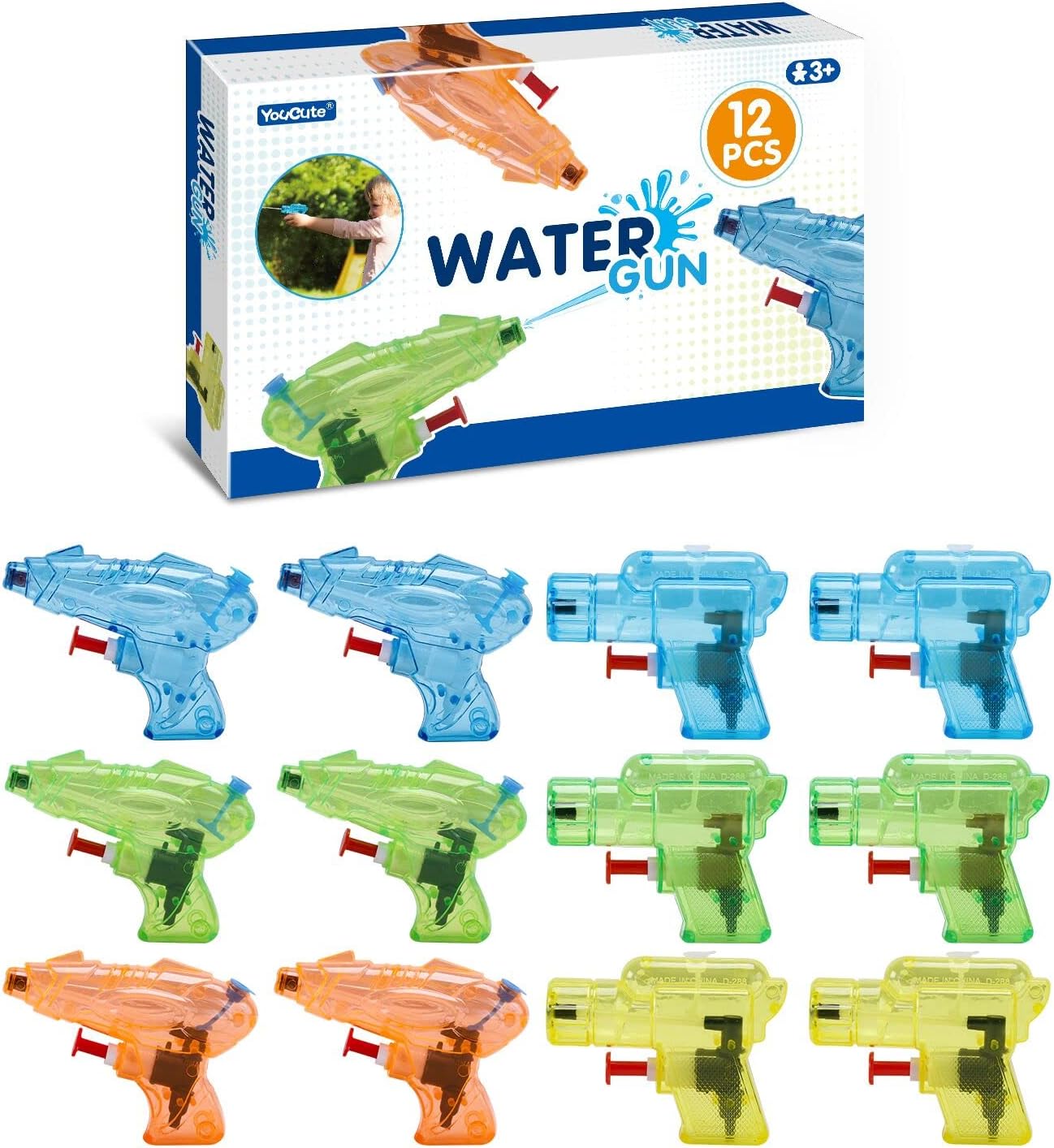 – 12 Packs Water Gun Pistol for Kids Squirt Toys Party Bag Filler Party Favours Outdoor Beach Swimming Pool Game Summer Party Supplies For Kids Boy Girl