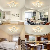 Sky angle LED Mennyezeti Lámpa, Virág Alakú, Távirányítós, Fényerőszabályozható, 5 Fejes, 63 cm, 45W, 3600 Lumen, Modern Csillár Nappaliba,  2
