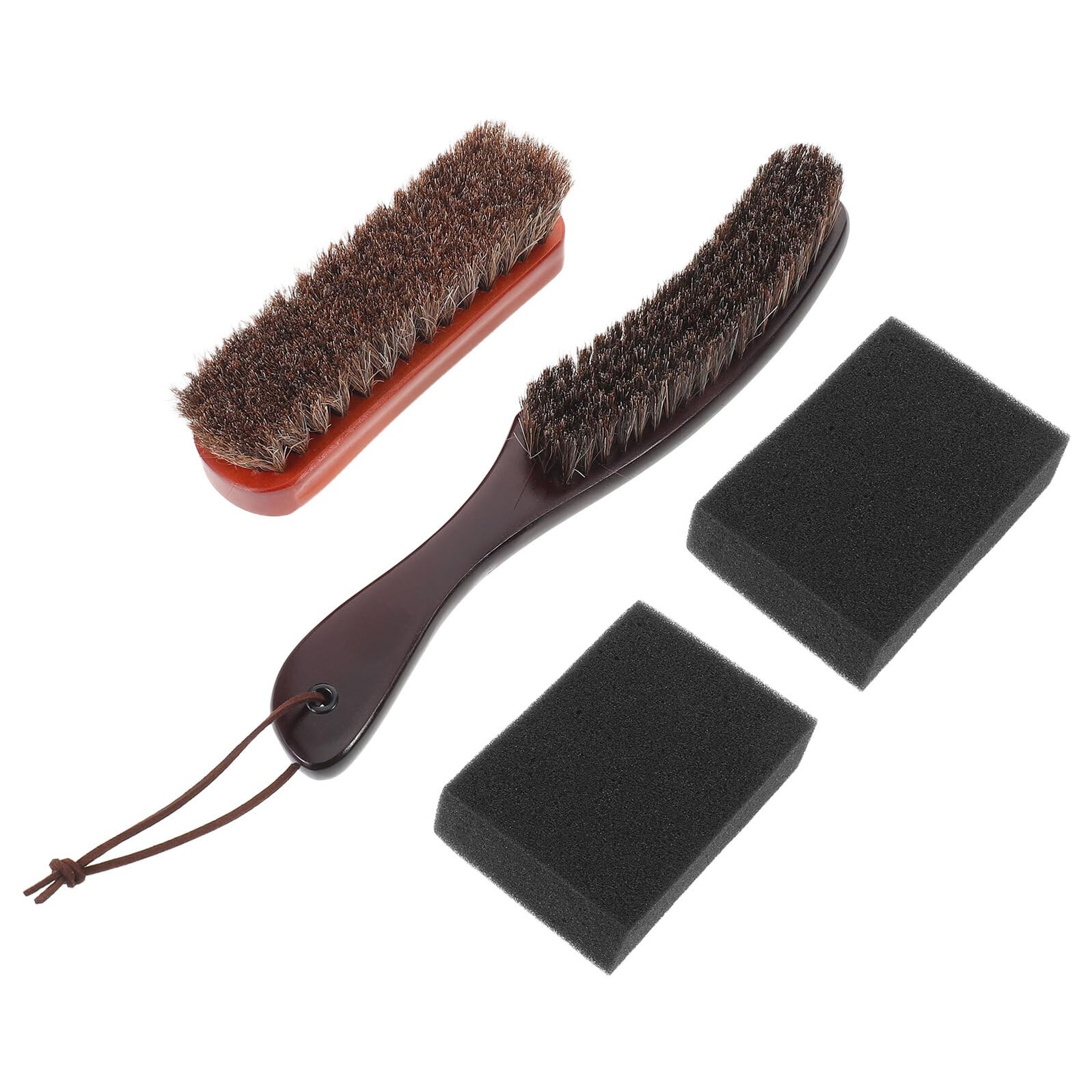 Cepillo para Lustrar Zapatos de Crin de Caballo Mango de Madera Cepillo para Limpieza y Cuidado de Calzado Aplicador de Aceite para Botas y Zapatillas Doméstico Resistente