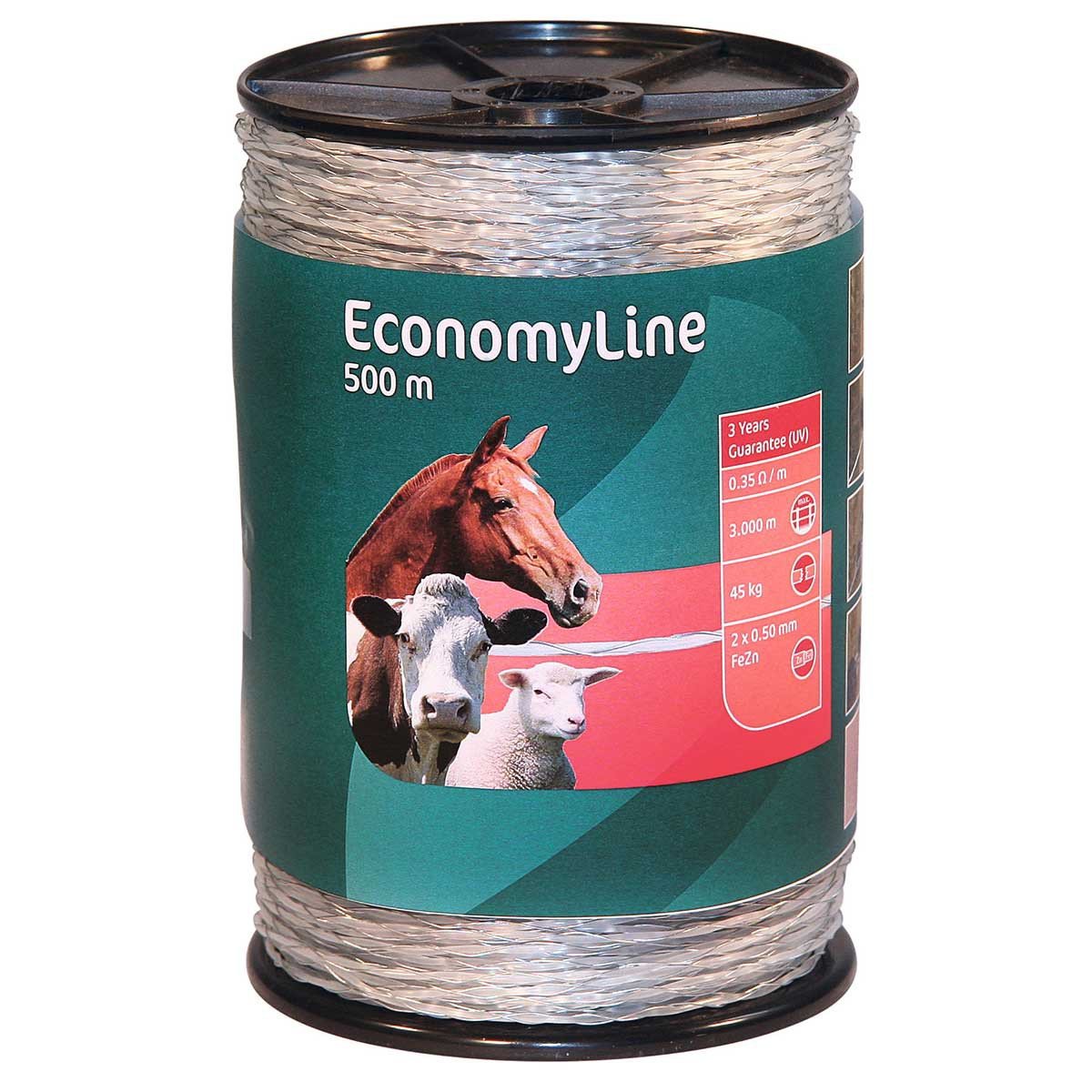 Kerbl EconomyLine Weidezaunlitze Mono-Litze Elektrozaun 1000 m
