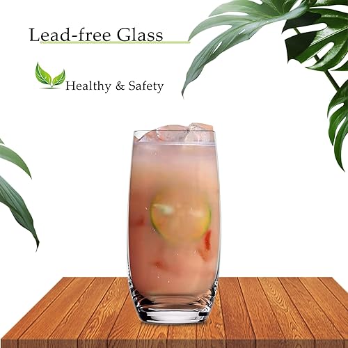 Miniatura 3 de GYRUT Vasos de cristal para beber Juego de 4  Vasos de cristal de 20 onzas de alto, cristalería de agua transparente, vasos de cóctel grandes