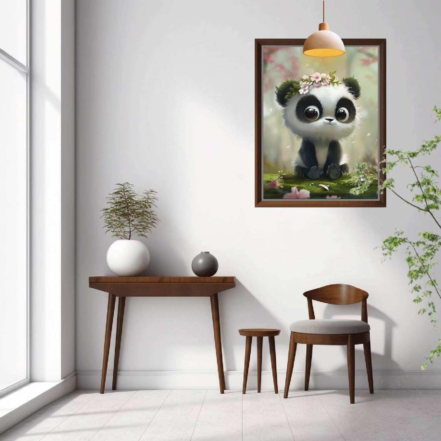 5D Peinture Diamant Adulte, Panda roux,Paysage Diamond Painting grand (120x160cm), DIY Painting Diamant Artisanat Strass Dessin pour Débutants, Diamant Mosaïque Painting pour Maison Decor 57F-9100