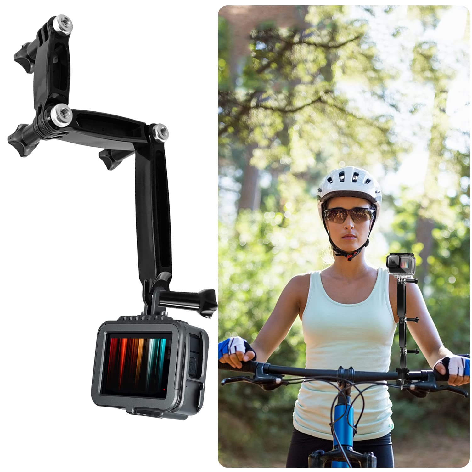 Braccio di Estensione Braccio Girevole Regolabile Accessori Attacco Attacchi GoPro Bracci di Prolunga Supporto Adattatore per Gopro Hero e Altre Videocamera d’azione