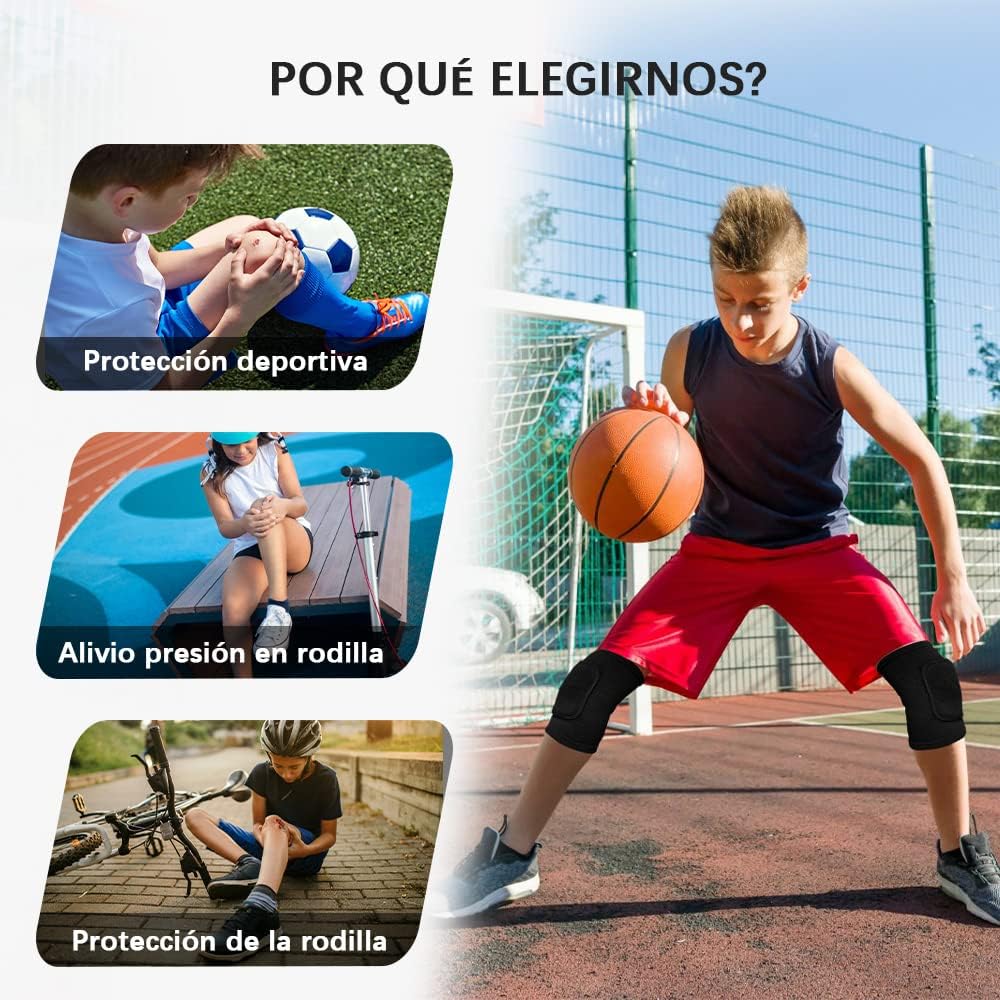 Elásticas Rodilleras, Unisex Rodillera, Rodilleras Voleibol, Rodillera Deportiva, Rodilleras EláSticas, Esponja Espesa Codera, para Fútbol Voleibol Baloncesto (28-45cm)