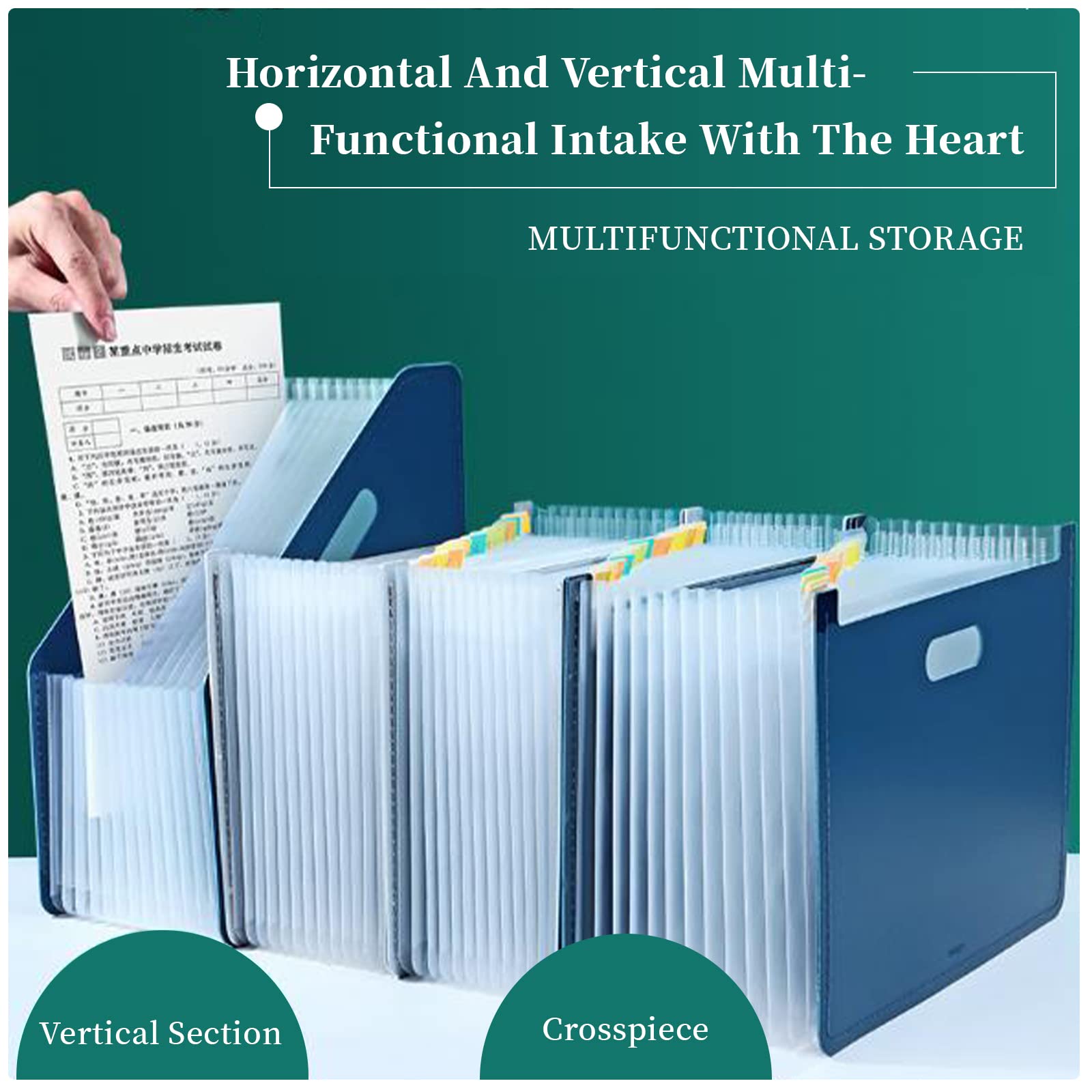 Borsa per Documenti per Fisarmonica, Cartella A4 Borsa per Documenti per organi Portatile 2 in 1 Nuova Carta di Prova per Articoli di cancelleria per Ufficio/Affari/Scuola, Grigia, Borsa per