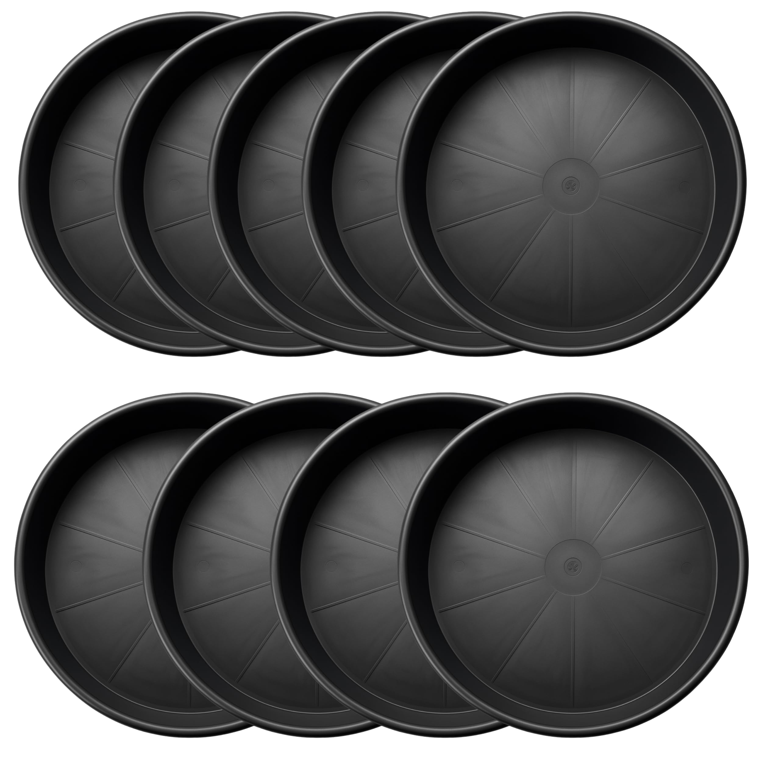 FUTURE GARDENING Plant Pot Saucers 18cm 25cm 30cm 35cm 40cm 45cm 50cm – Black Round Drip Tray Base/Plant Tray for Pots – Multi Pack 1–100 (Ø 25cm, Pack of 9)