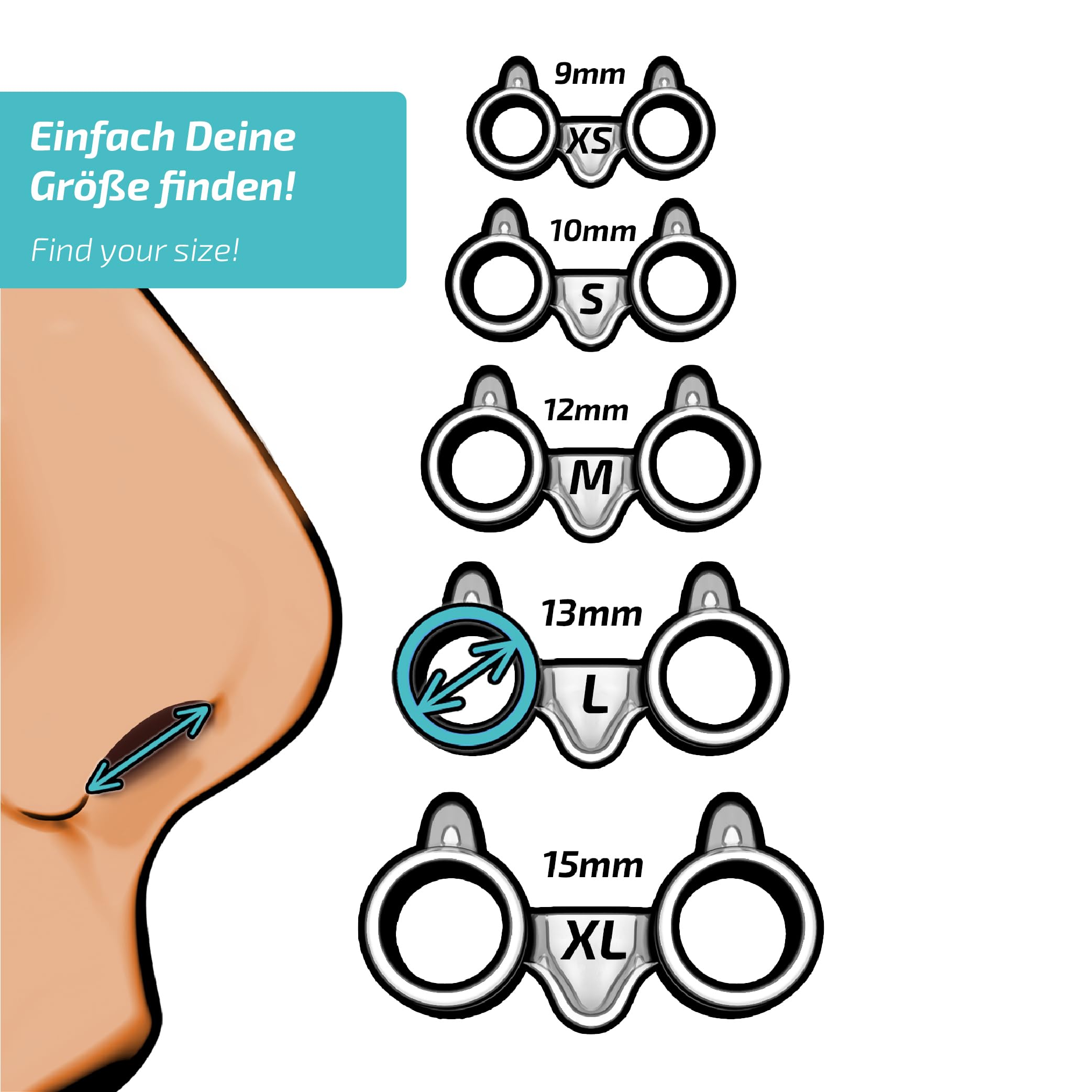 Nasivent Tube Plus Starter Set – Nasendilatator (5 Größen XS–XL) zur Unterstützung der Nasenatmung, gegen Schnarchen – wiederverwendbar, Alternative zu Nasenpflaster – seit über 15 Jahren bewährt