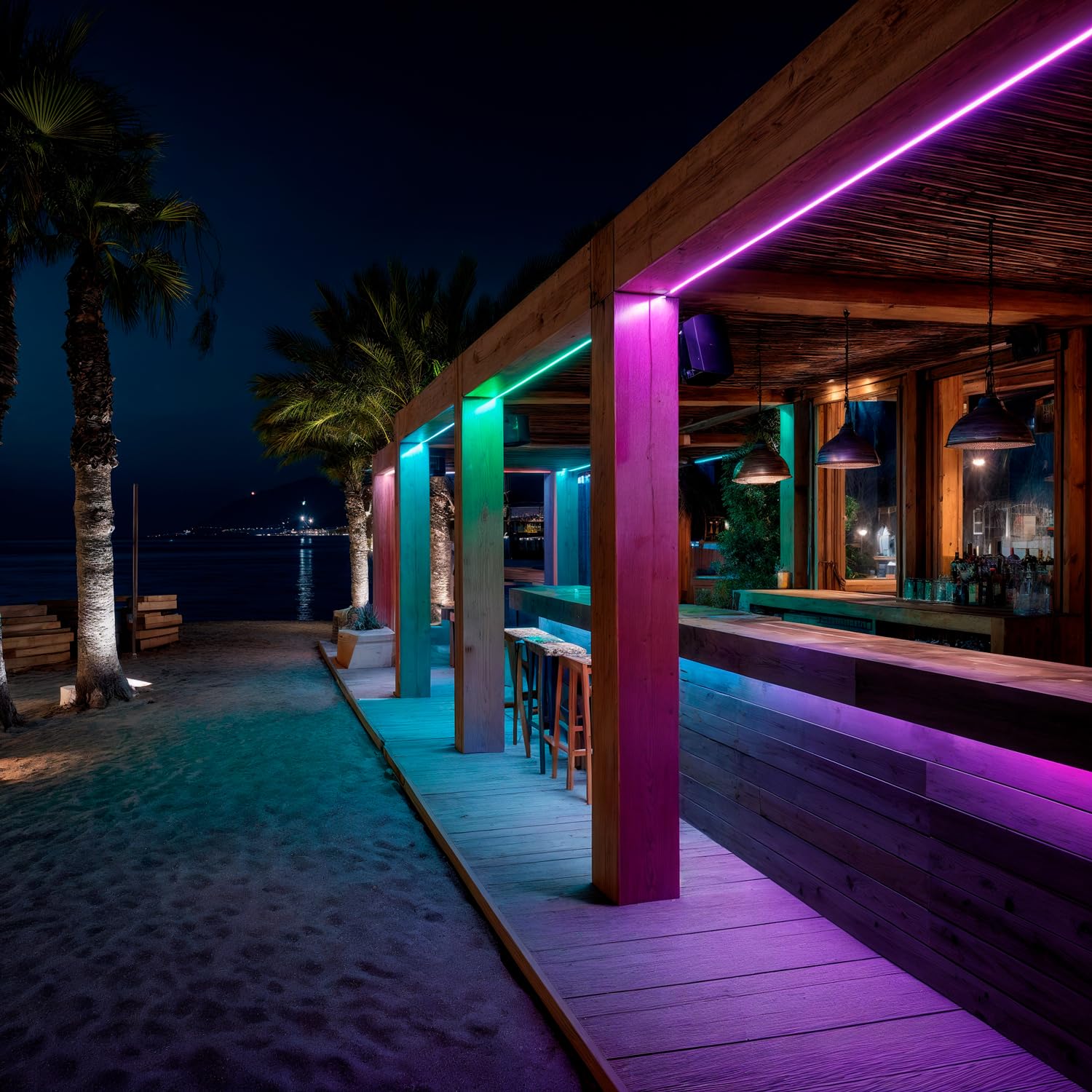 LEDKIA LIGHTING Tira LED Neón Regulable 220V BOBINA 50m RGB Semicircular 180 9W/m Corte 100cm IP67 RGB