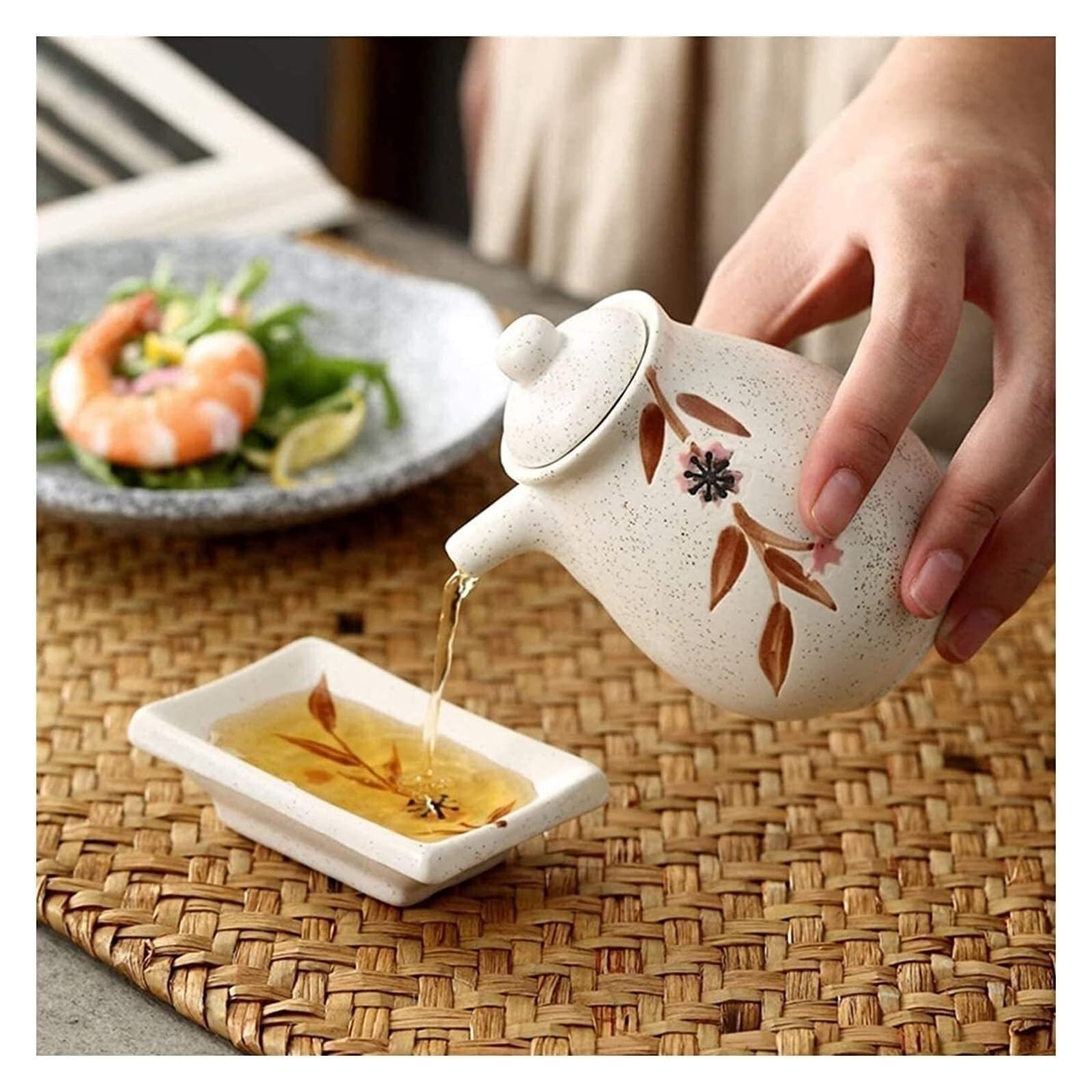 Bottiglia di Ceramica per Olio e aceto, ampolla per condimenti da Cucina da 150-200 ml per Olio d'oliva, Salsa di soia, aceto, sciroppi