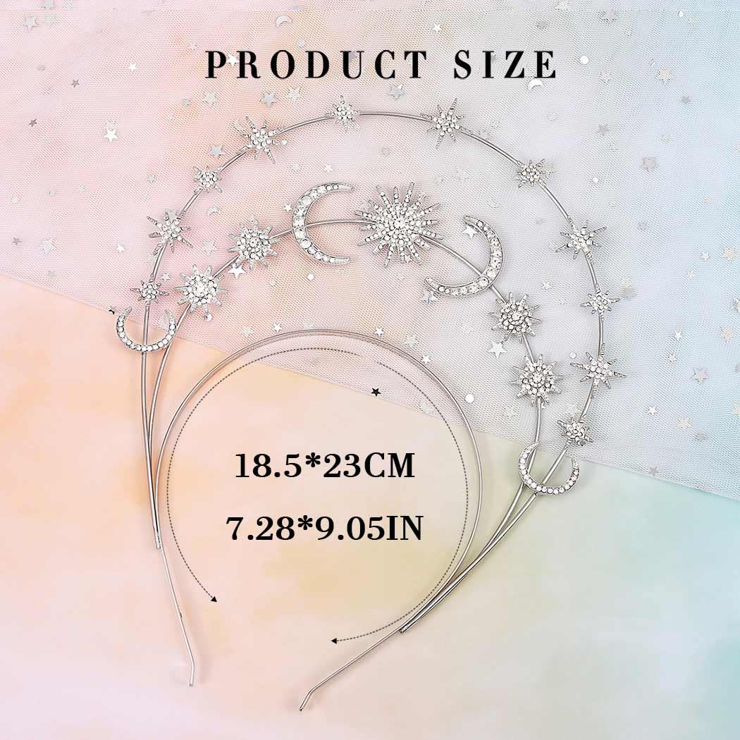 Zoestar Halo Crown Headband Star Crystal Hair Band Sparkly  display picture 3