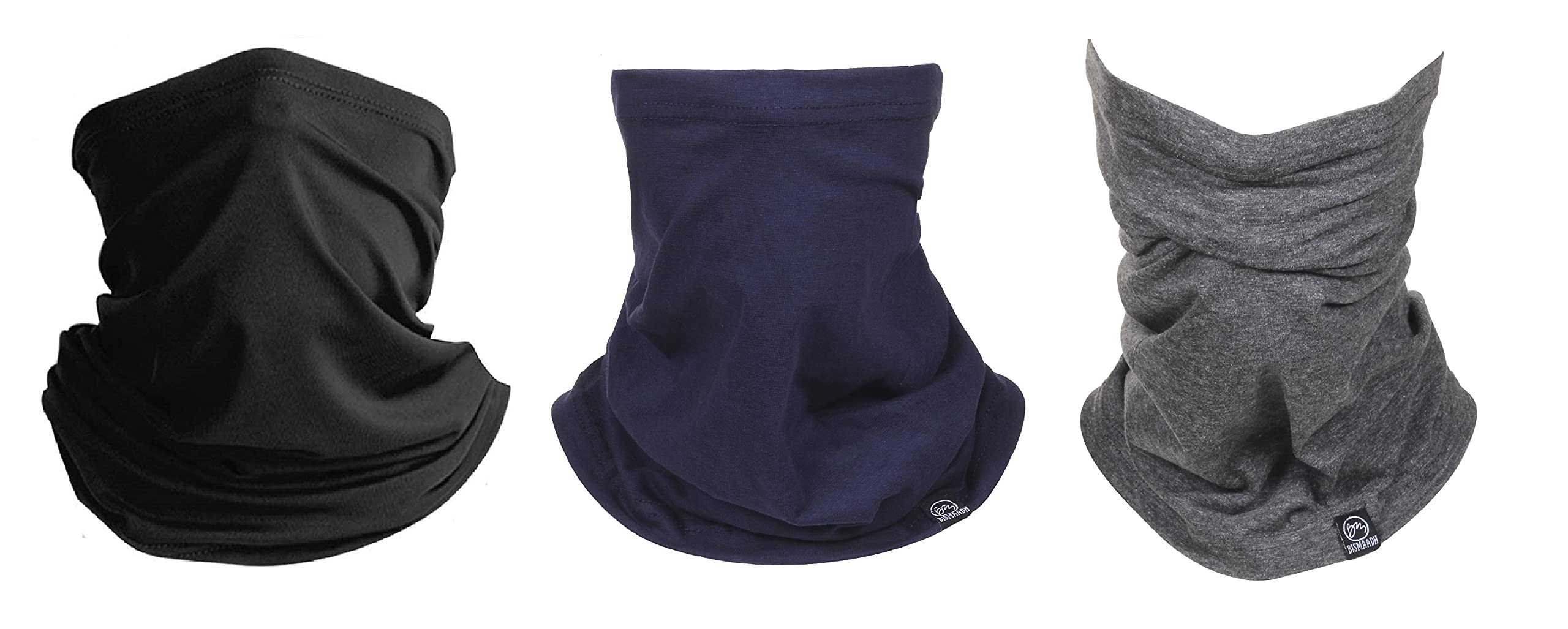 BISMAADH Neck Gaiter Headband Headwear Headwrap Face Mask Magic Scarf Bandana For Men & Women - Pack of 3 (B097BZXPKR) Amazon Price History, Amazon Price Tracker
