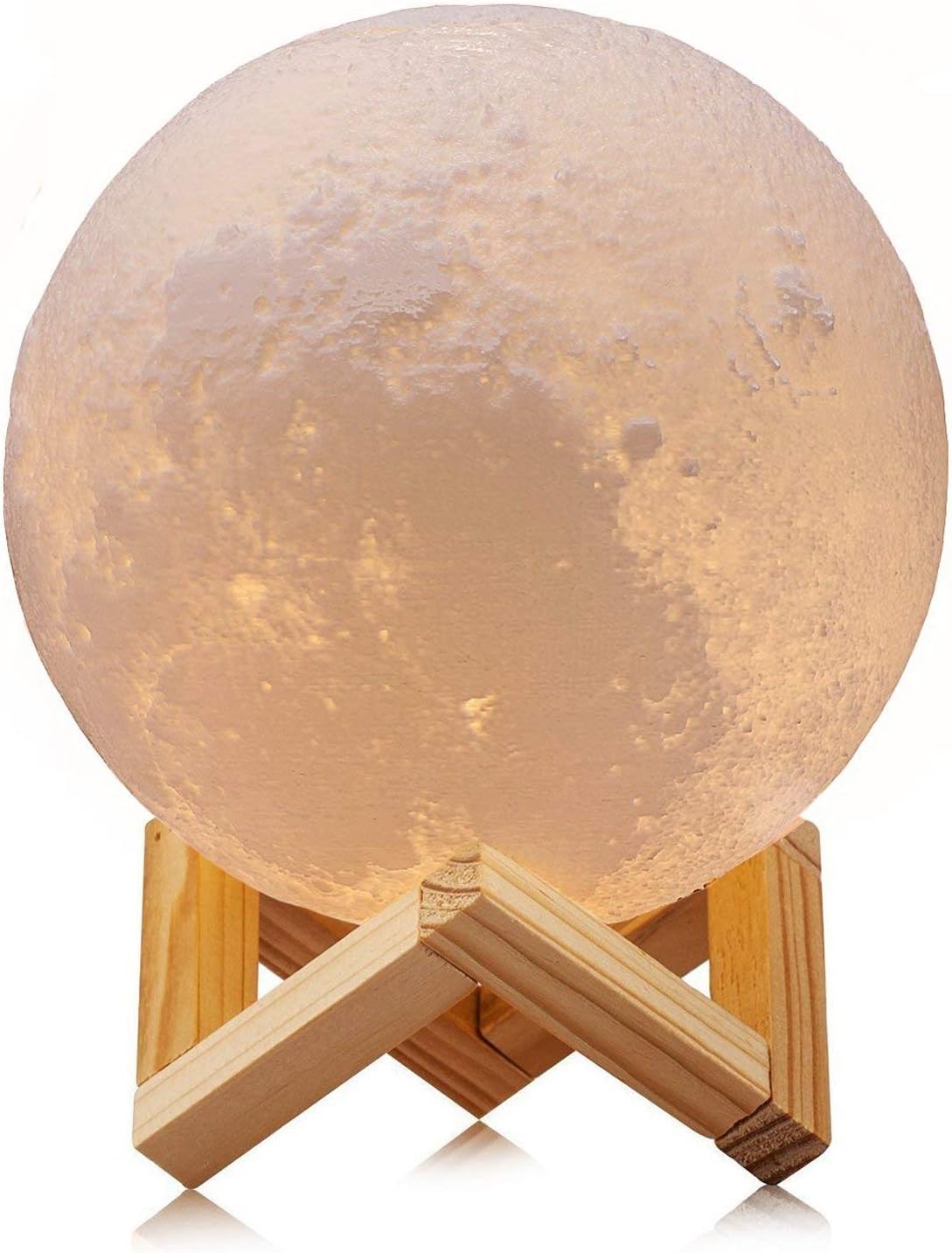 HiKoo 3D Moon lamp, Night Light,3D led Moon lamp, (PVC 16 Colors 4.72 inch)