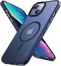 iPhone 13 Case, Miracase MagSafe Case [With 2 Screen Protector] [Top Military Grade Protection] Anti-Fingerprint Translucent Matte Shockproof Slim Phone Case for iPhone 13 6.1 inch - Dark Blue