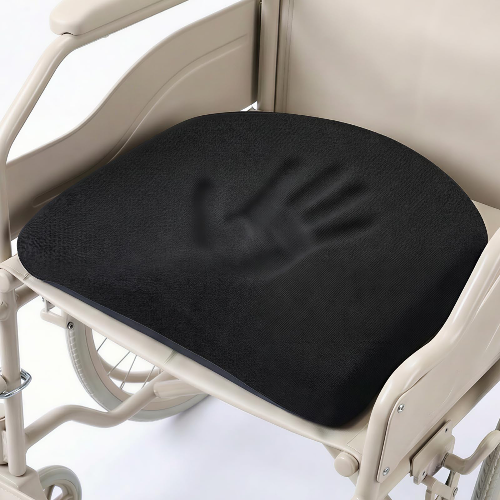 Tsumbay Memory Foam Seat Cushion, Car Booster Seat Cushion with Carry Handle, Washable Cover, Coccyx Back Pain Rrelief Cushion for Office Chair, Car Seat, Wheelchair and More, Black